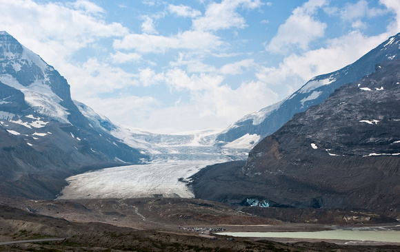 Athabasca Glacier on the Icefields Parkway north of Lake Louise, Canada
